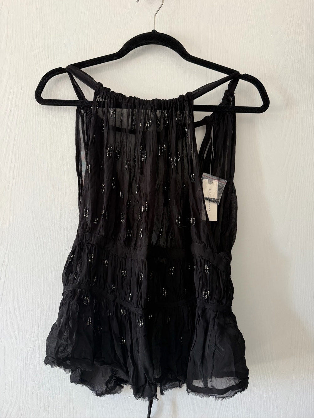 NWT - By Anthropologie Sheer Smocked
Halter Blouse